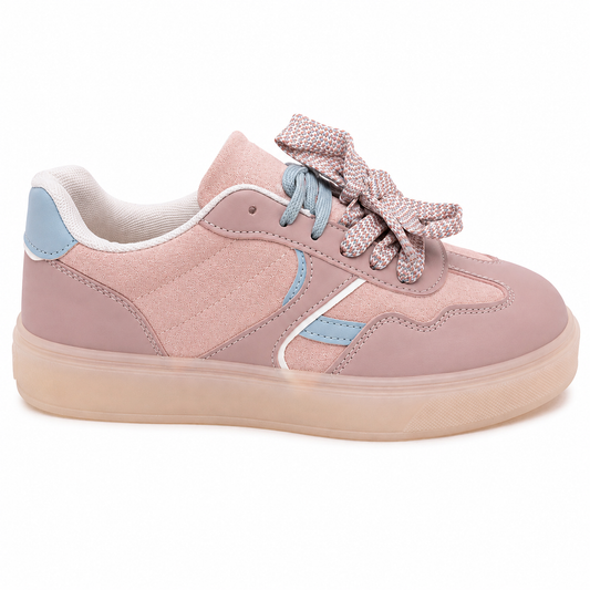 Sneaker Damen in Rosa mit doppelter Schnürung