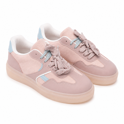 Sneakers Donna Rosa con Doppio Laccio