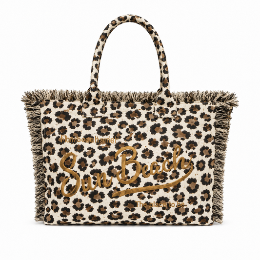 Borsa Mare Leopardata Sun Beach con Tracolla – Maxi Shopper Estate