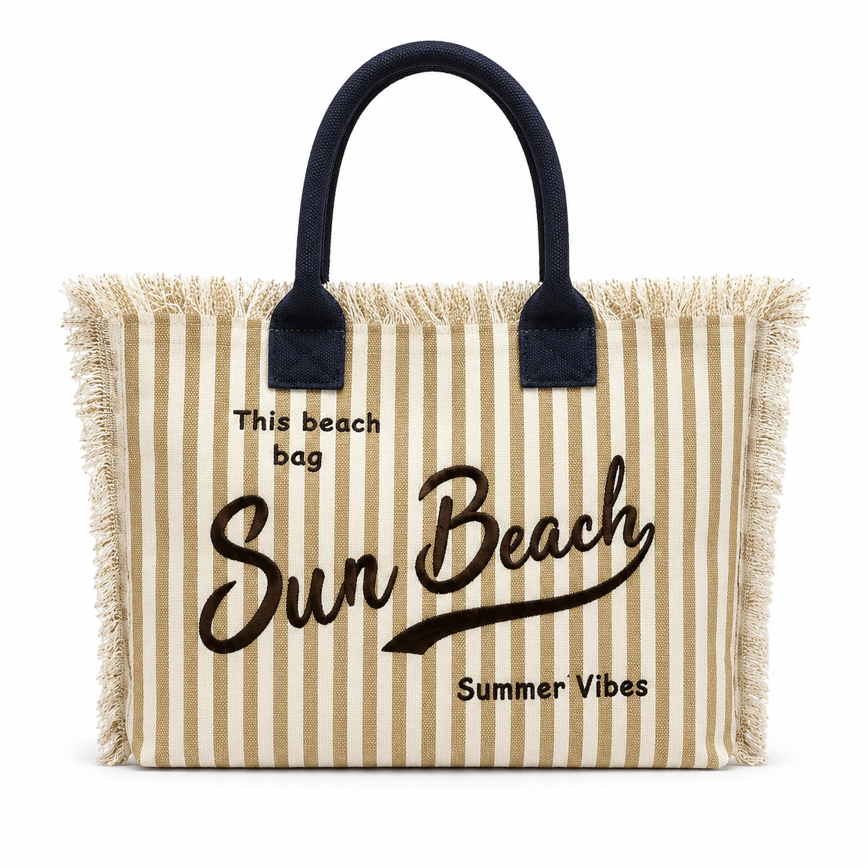 Borsa Mare Sun Beach a Righe con Frange – Maxi Shopper Estate