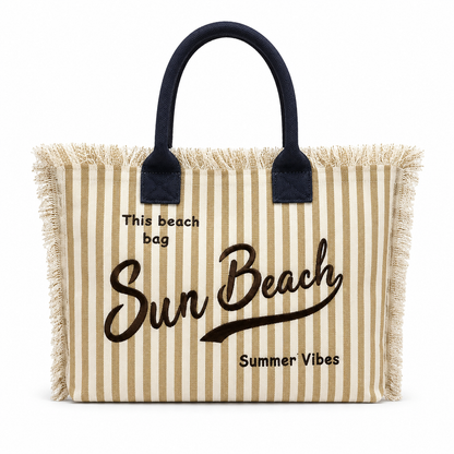 Borsa Mare Sun Beach a Righe con Frange – Maxi Shopper Estate