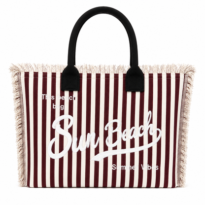 Borsa Mare Sun Beach a Righe con Frange – Maxi Shopper Estate