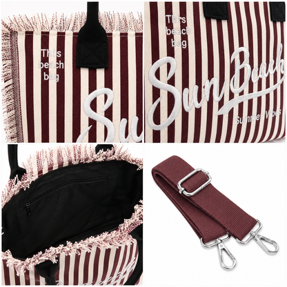 Borsa Mare Sun Beach a Righe con Frange – Maxi Shopper Estate