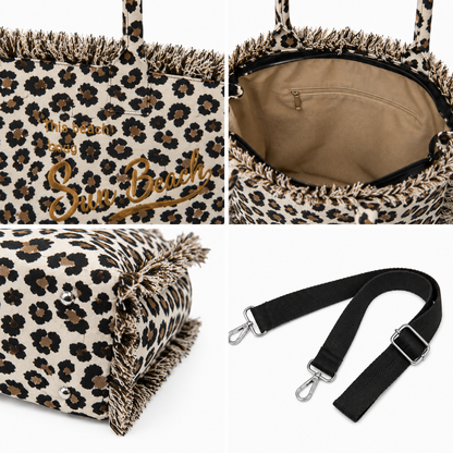 Borsa Mare Leopardata Sun Beach con Tracolla – Maxi Shopper Estate