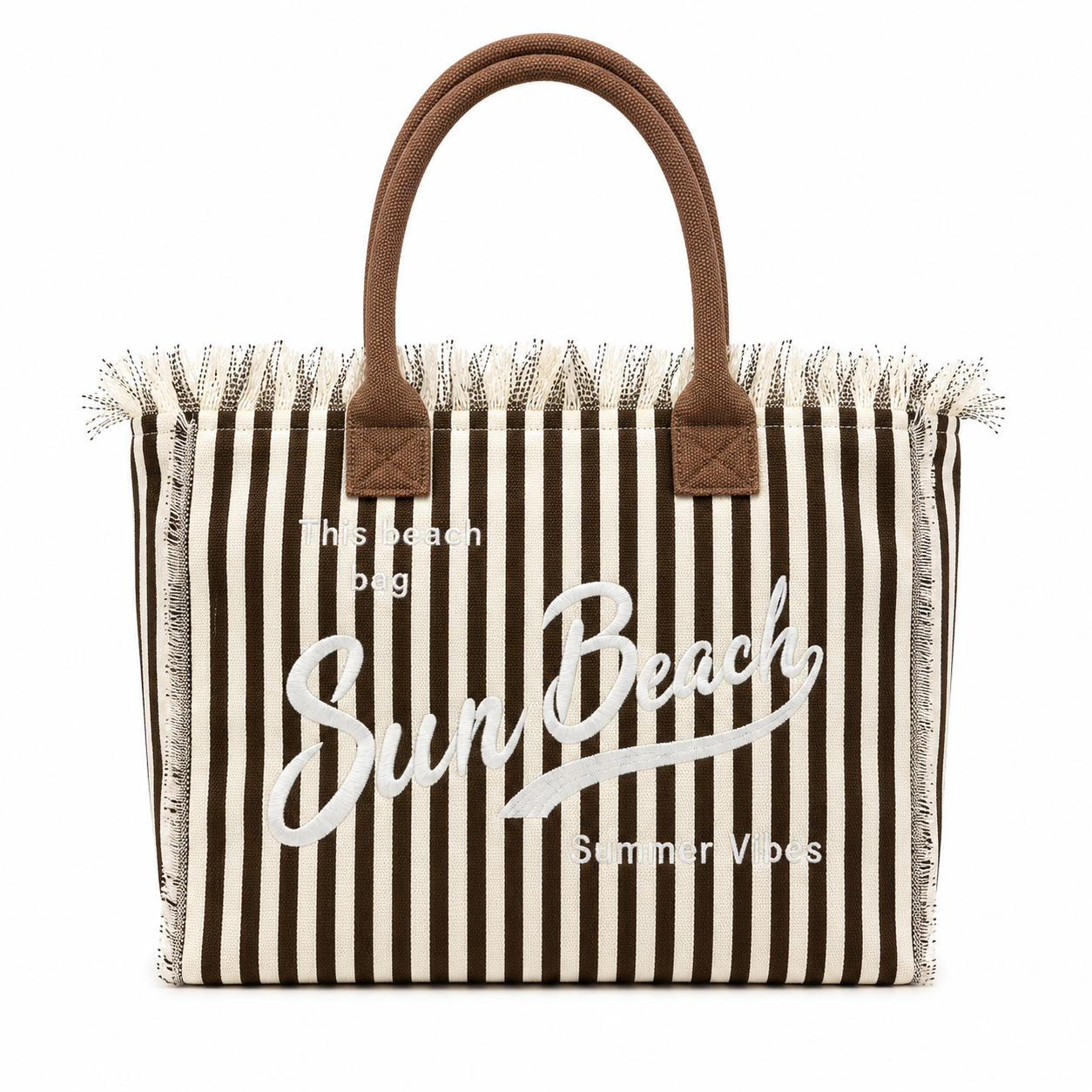 Borsa Mare Sun Beach a Righe con Frange – Maxi Shopper Estate