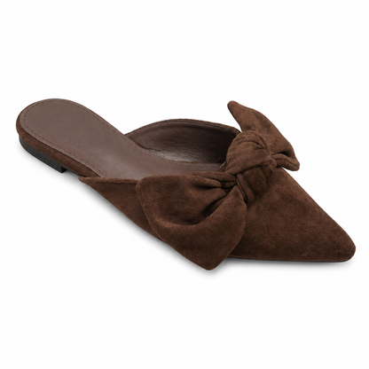 Sabot Donna con Fiocco Effetto Suede