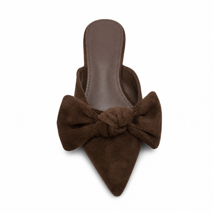 Sabot Donna con Fiocco Effetto Suede