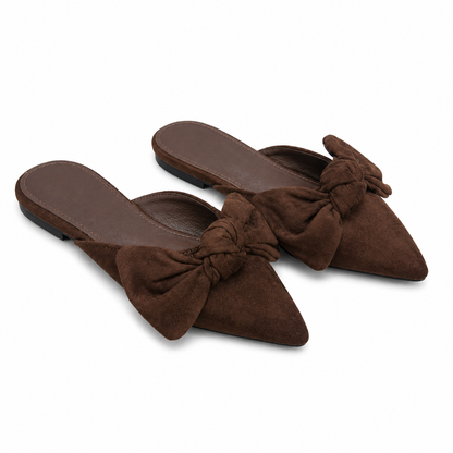 Sabot Donna con Fiocco Effetto Suede