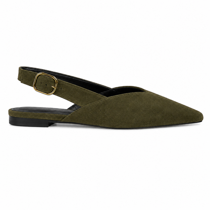 Scarpa Donna Elegante a Punta con Tallone Aperto – Nero e Testa di Moro