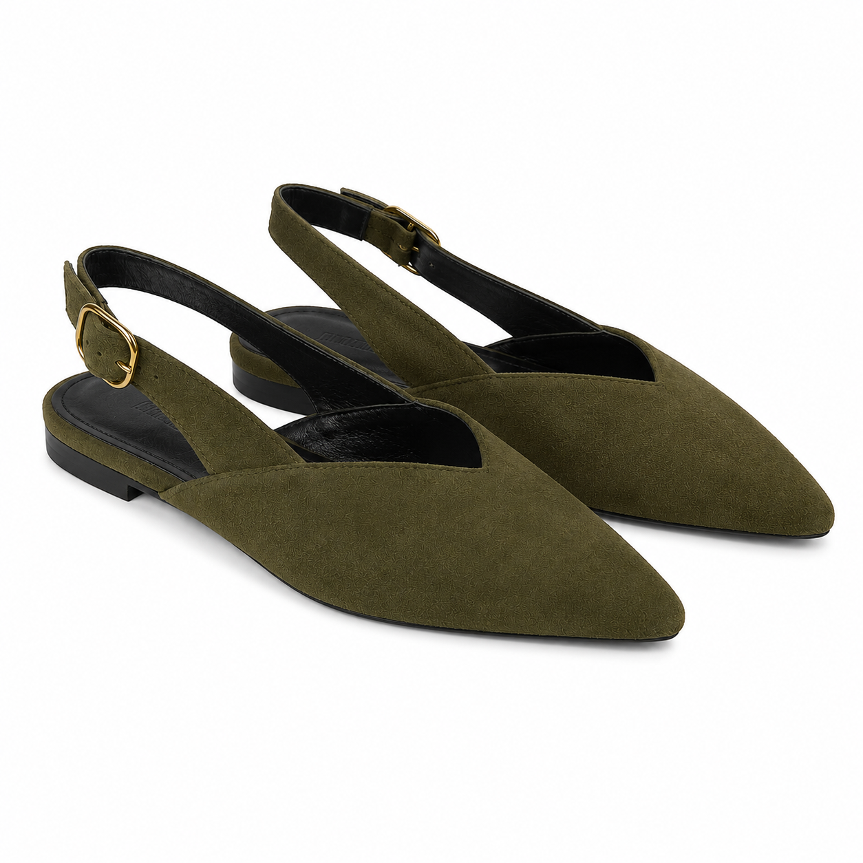Scarpa Donna Elegante a Punta con Tallone Aperto – Nero e Testa di Moro