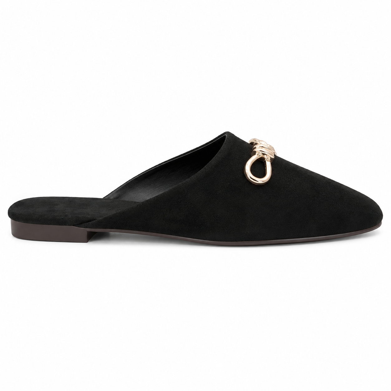 Sabot in Camoscio con Accessorio Gold