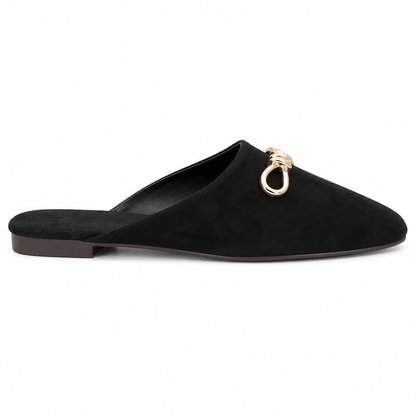 Sabot in Camoscio con Accessorio Gold