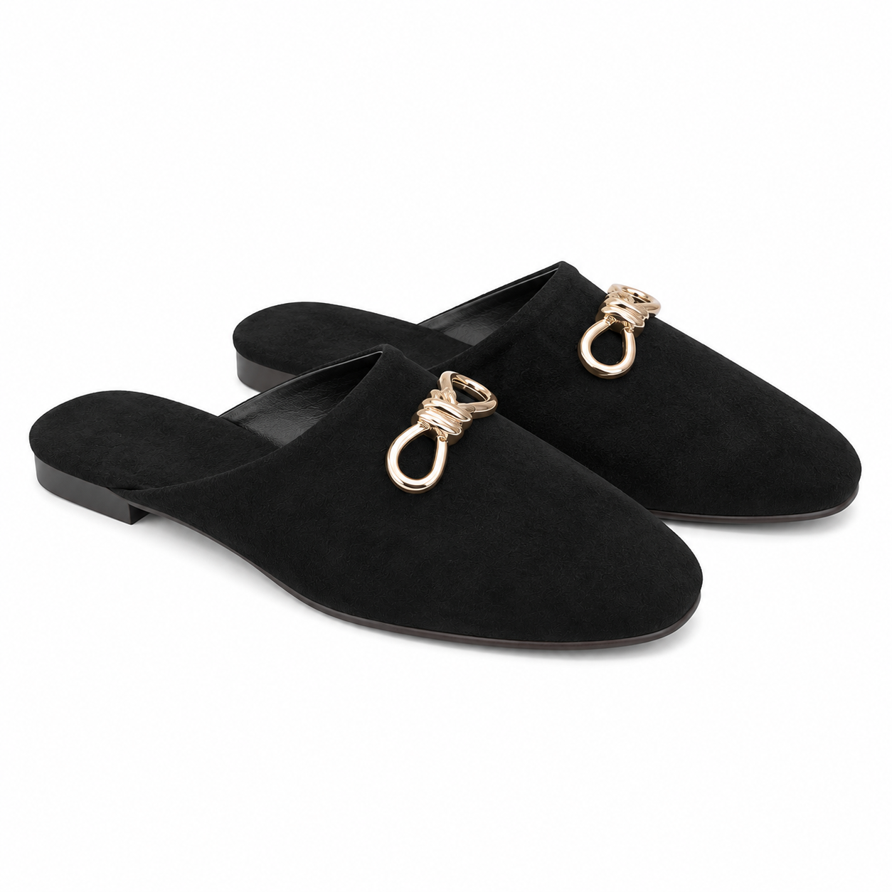 Sabot in Camoscio con Accessorio Gold