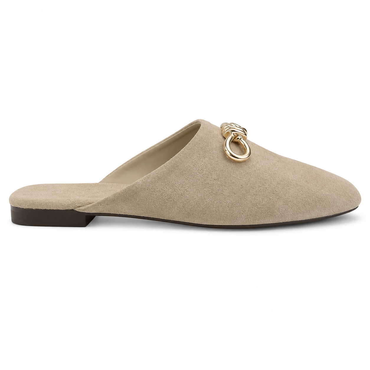 Sabot in Camoscio con Accessorio Gold
