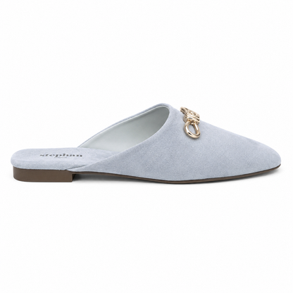 Sabot in Camoscio con Accessorio Gold