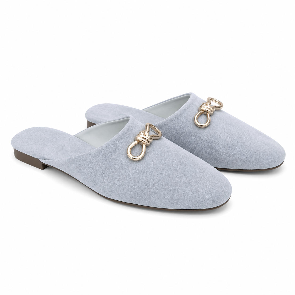 Sabot in Camoscio con Accessorio Gold