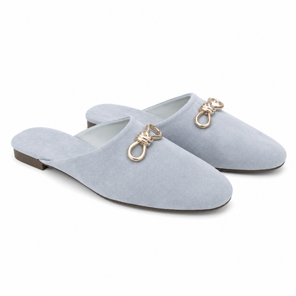 Sabot in Camoscio con Accessorio Gold