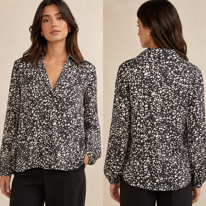 Camicia Donna Fantasia Bianco e Nero