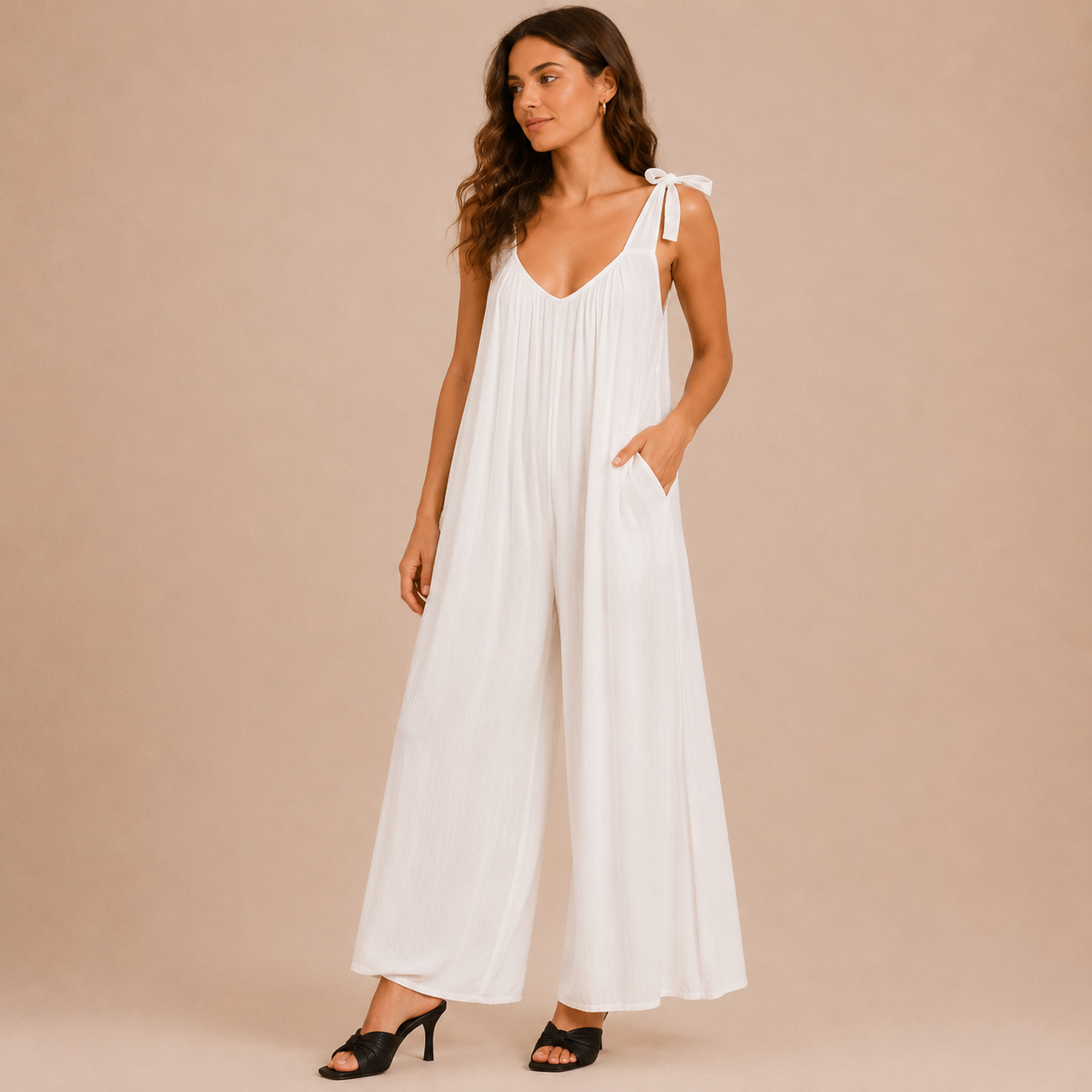 Tutina Donna Palazzo in Viscosa con Spalline Annodabili