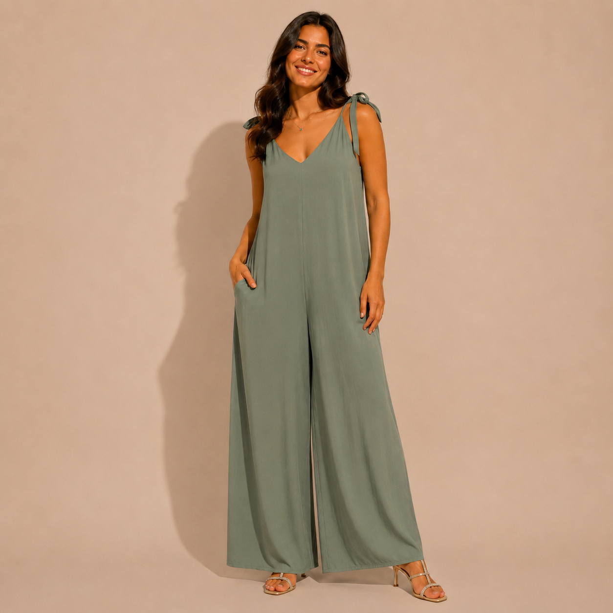 Tutina Donna Palazzo in Viscosa con Spalline Annodabili