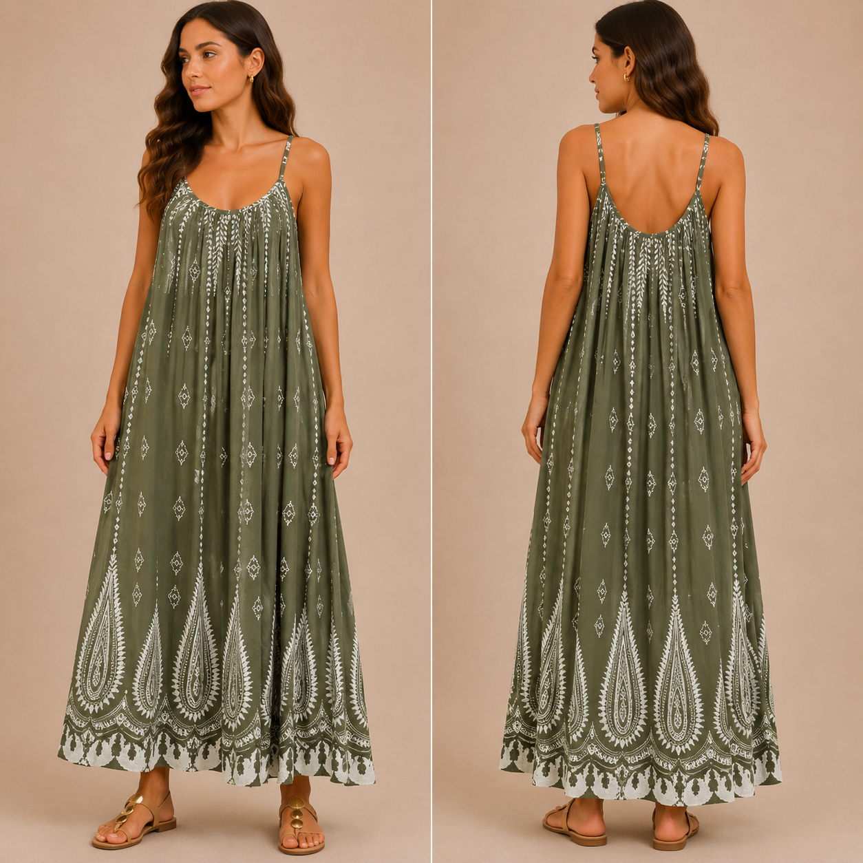 Vestito Lungo Donna Fantasia Boho